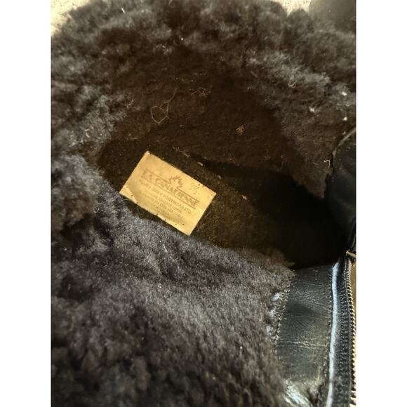 La Canadienne Kosmo Boots Women's 8.5 Black Leather Shearling Lined Winter - Picture 6 of 8